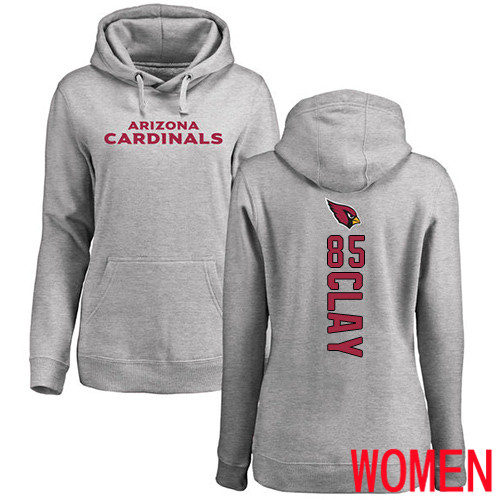 Arizona Cardinals Ash Women Charles Clay Backer NFL Football #85 Pullover Hoodie Sweatshirts